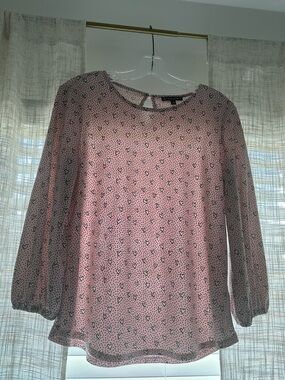 Adrianna Papell Womens Pink Heart-Print Blouse